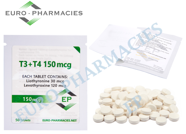 Euro Pharmacies T3+T4 -150mcg/tab -50 tab/bag Euro Pharmacies T3+T4 -150mcg/tab -50 tab/bag